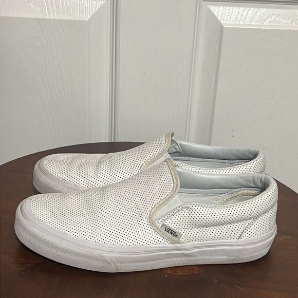 🔥🔥 VANS LEATHER Slip On Sneakers - EXCELLENT Condition - Mens 6.5 / Women 8 - Picture 5 of 11